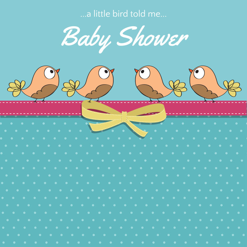 小鸟图案的洗澡卡矢量设计