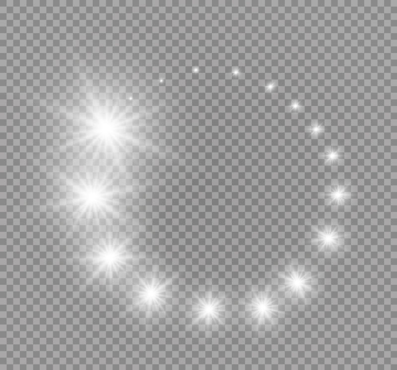 矢量透明闪烁圈形星星