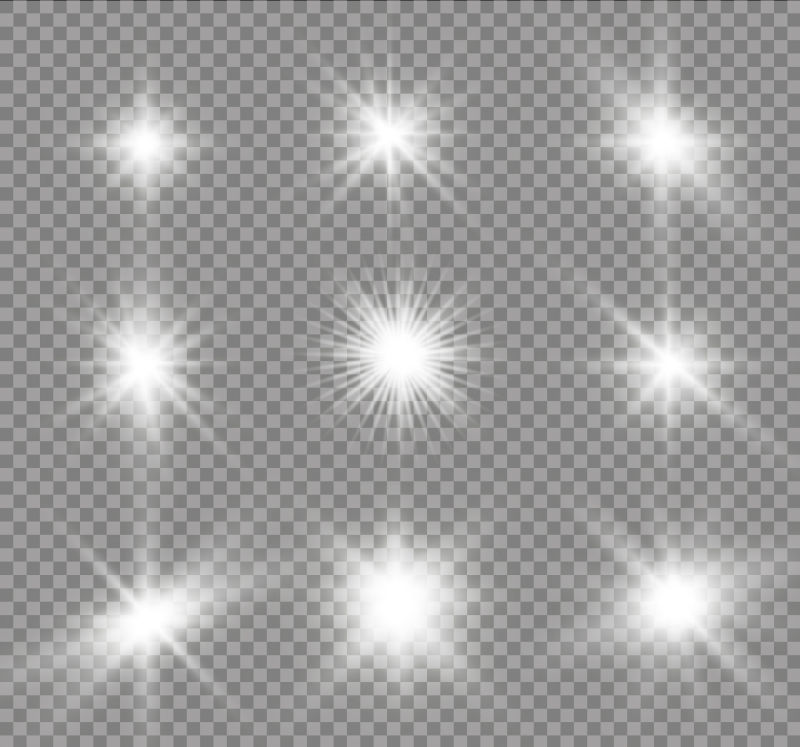 矢量白色的闪烁星光插图