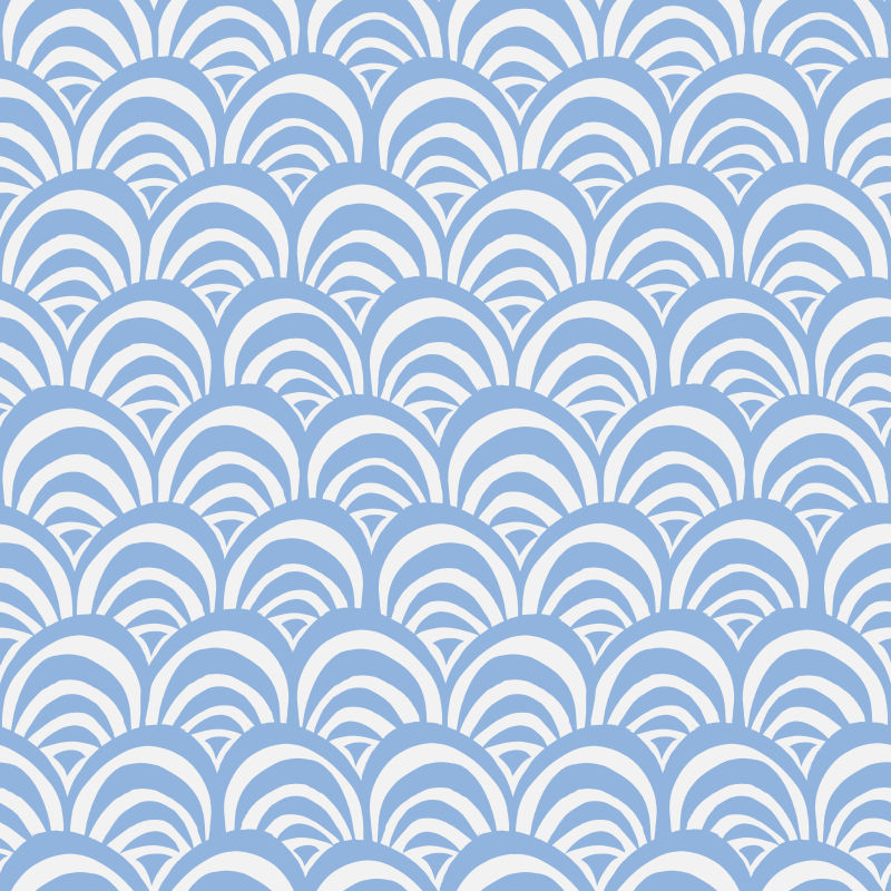 矢量蓝色鱼鳞状的无缝抽象背景