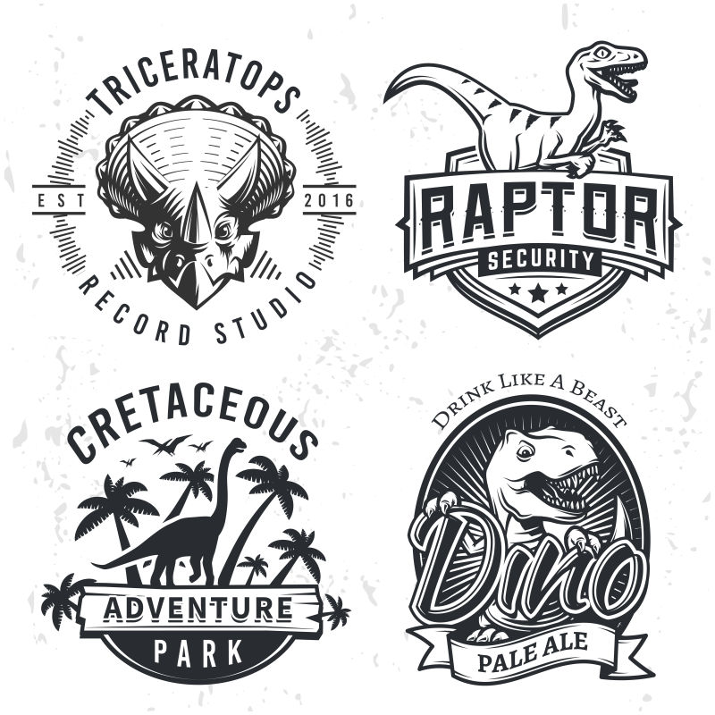 创意的恐龙logo矢量设计