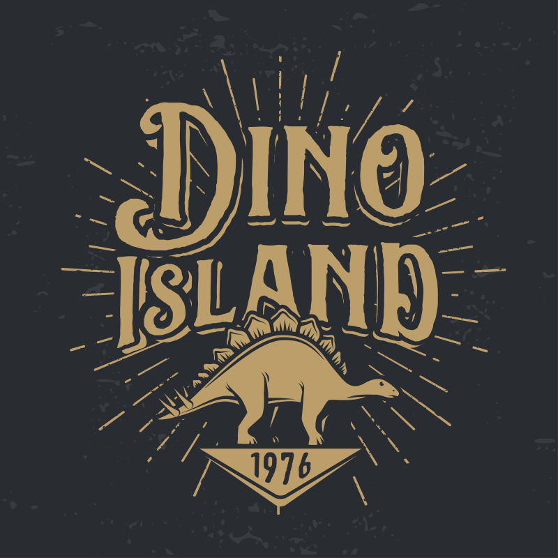 复古风格的恐龙logo矢量设计