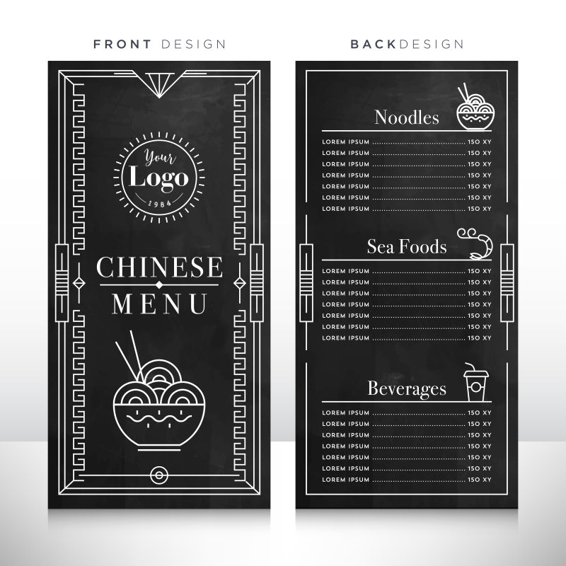 中式菜肴菜单矢量设计