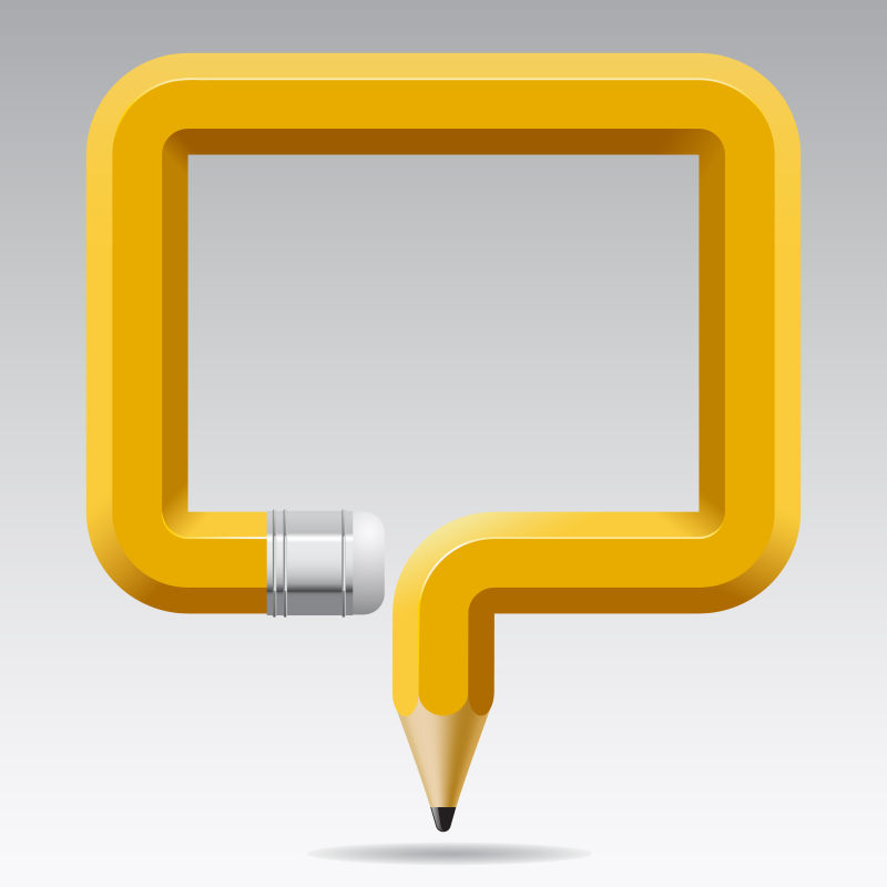 矢量的黄色铅笔对话框