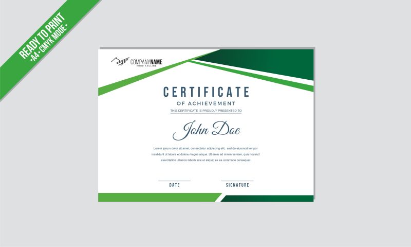绿色花纹的荣誉证书矢量设计