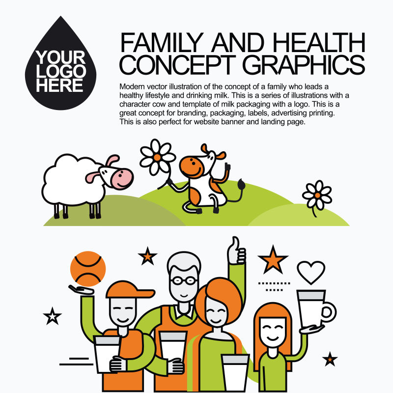 家庭健康信息图表矢量设计
