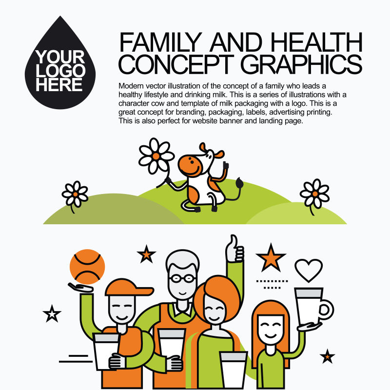 矢量的家庭健康信息图表设计