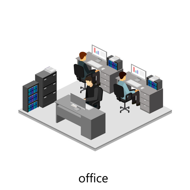 矢量现代简约风格的办公室插图