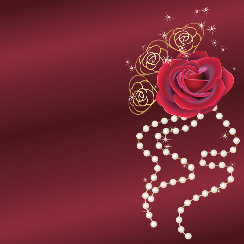 美丽的玫瑰装饰矢量插图
