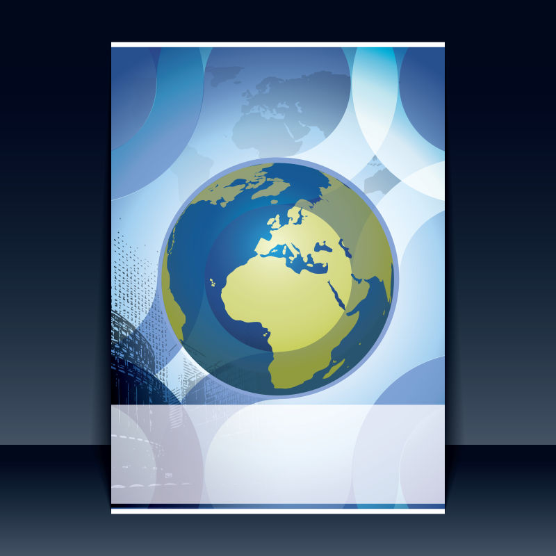 地球图案的广告册封面矢量设计