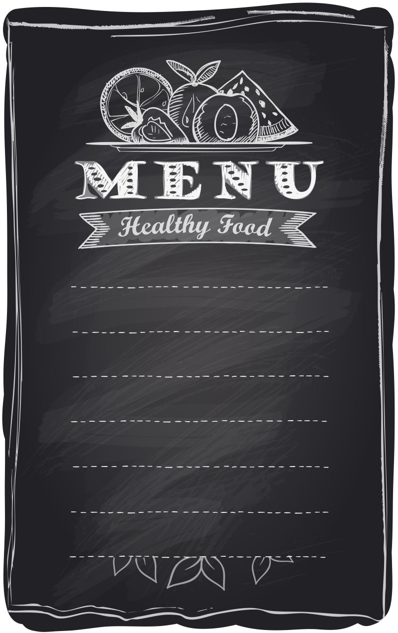 粉笔画风格的餐厅菜单矢量设计