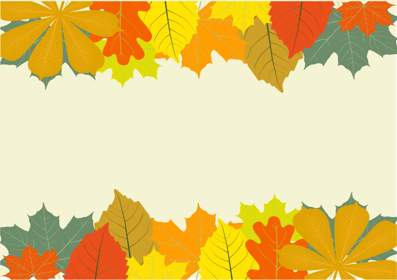 五彩缤纷的秋叶边框矢量设计