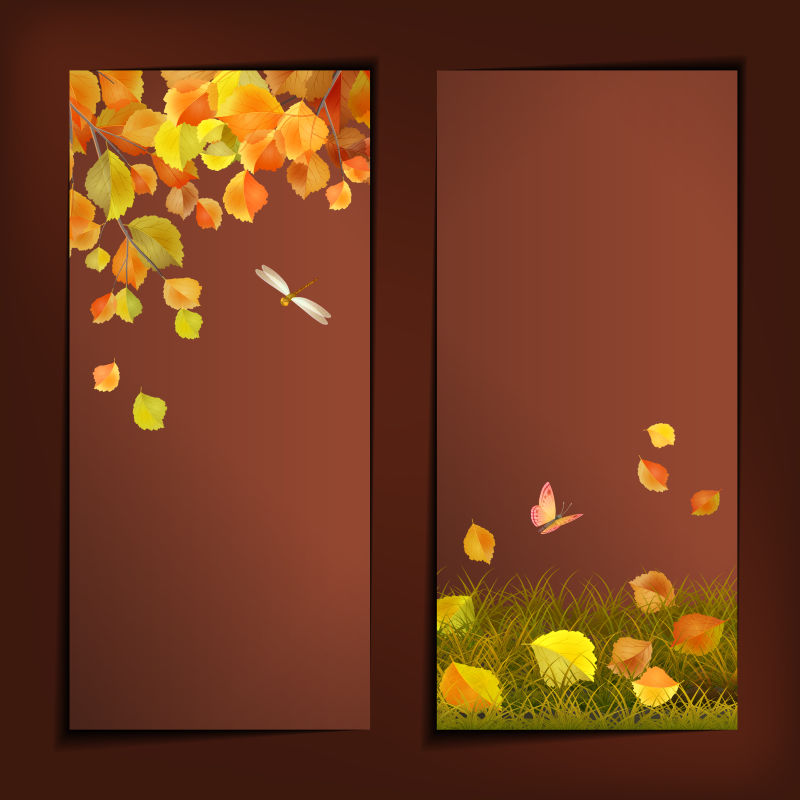创意秋季元素的矢量背景