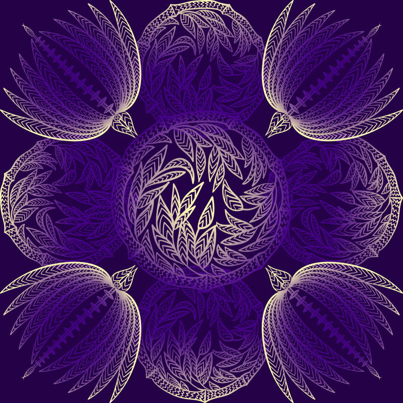 紫色花卉图案背景矢量设计