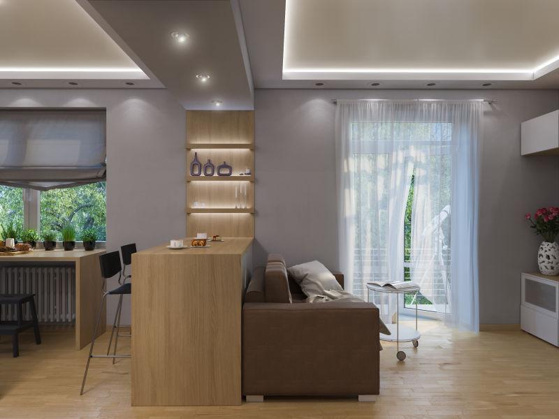 现代公寓客厅和室内设计