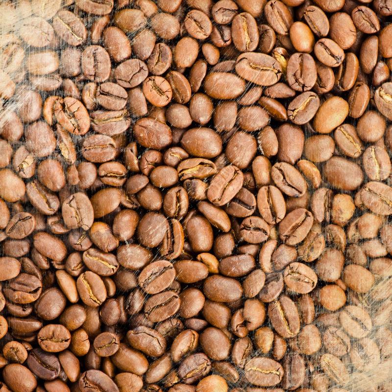一堆咖啡豆背景