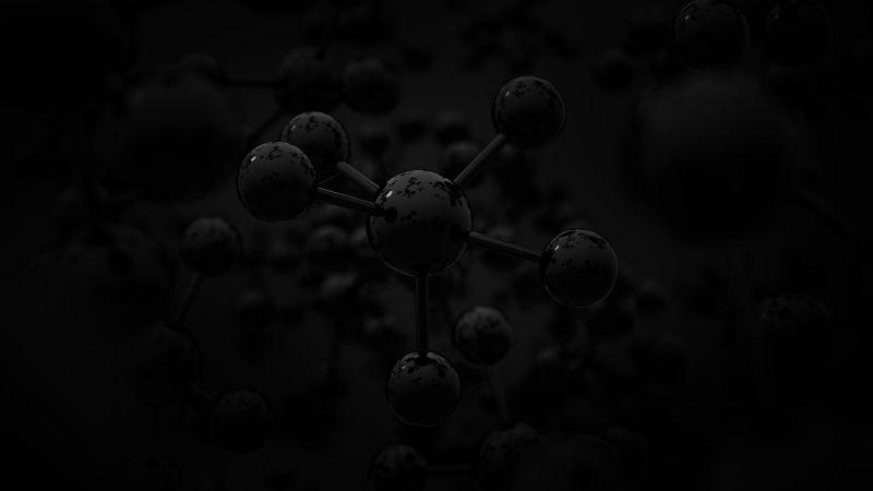 黑色3d立体分子结构图