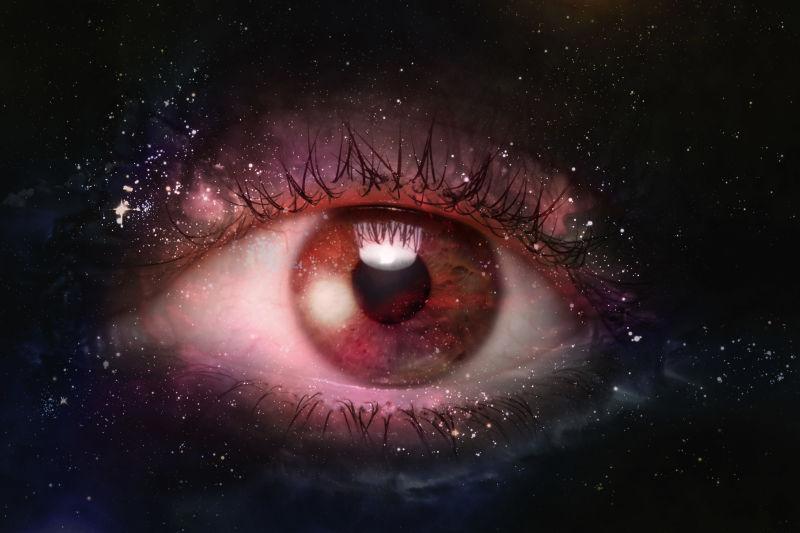 眼球看向未来的宇宙背景