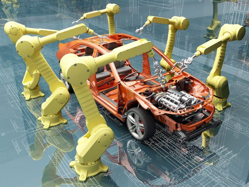 机器人在组装汽车