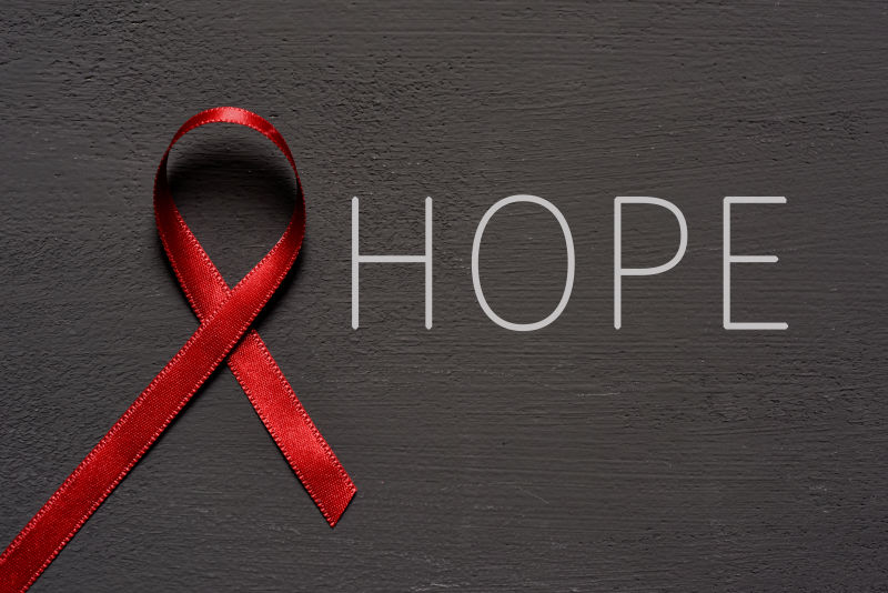 一条红色的丝带用于抗击艾滋病