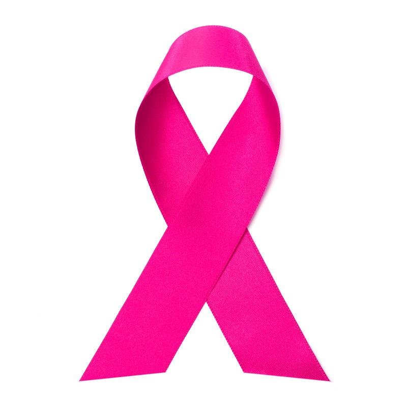 白色背景下乳腺癌意识的象征