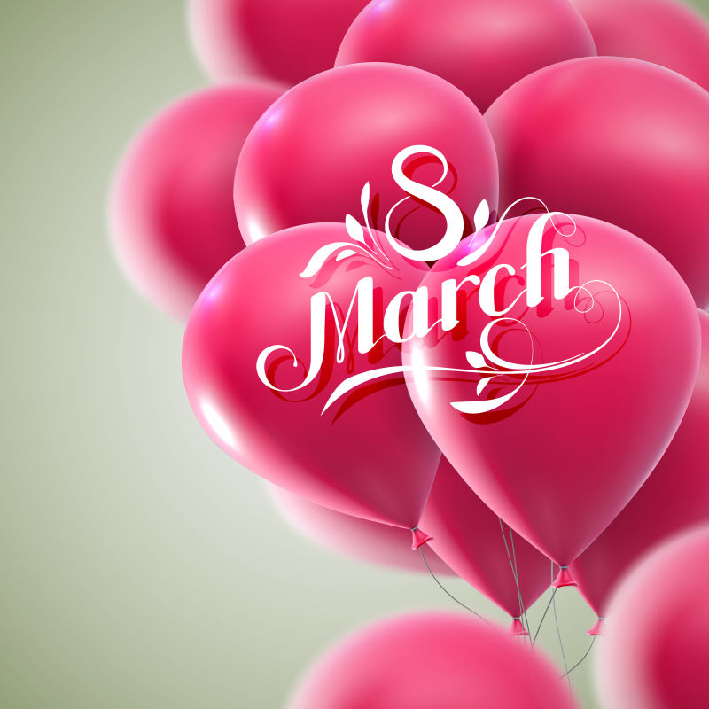 粉红气球与母亲节