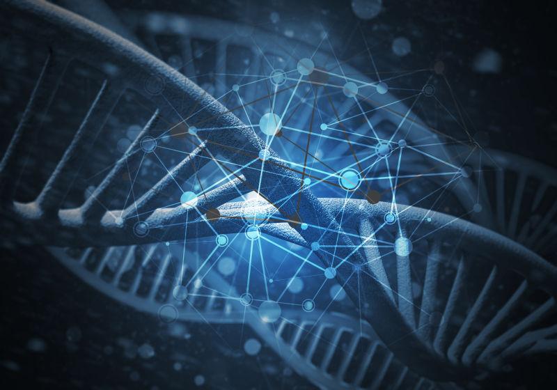 三维绘制的DNA研究的概念图像