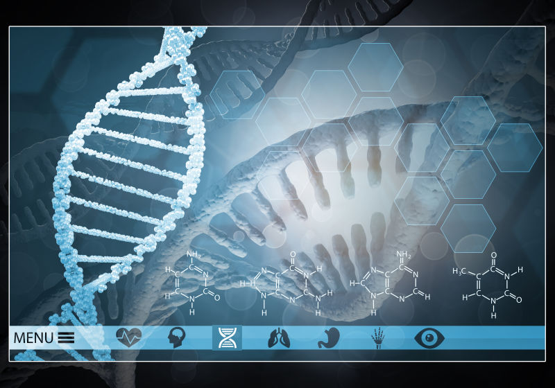 医学3D渲染DNA研究的概念