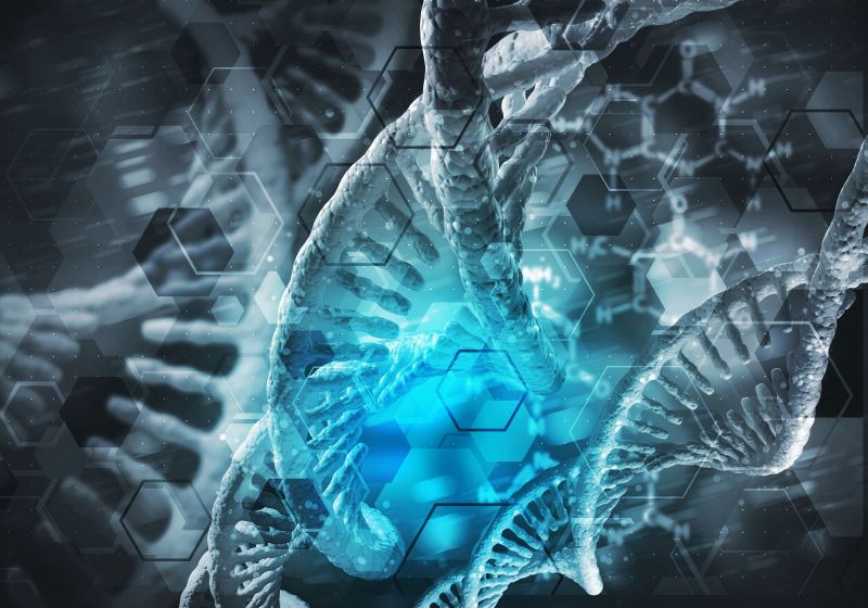 3D渲染DNA医学背景图像