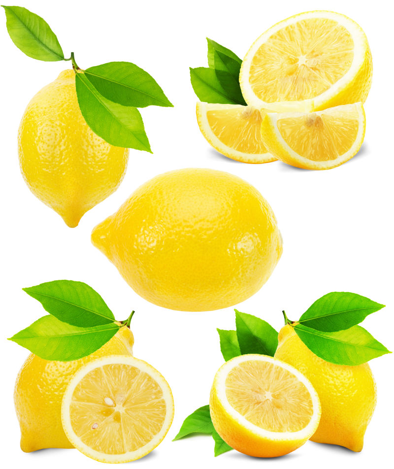 白色背景柠檬集