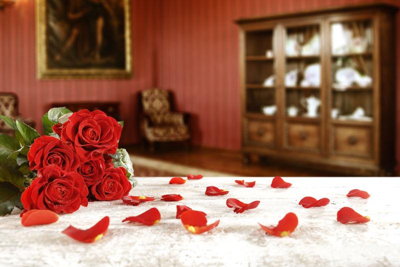 情人节的红色玫瑰花
