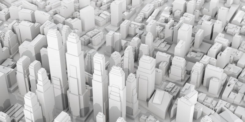 俯视3d城市空白模型