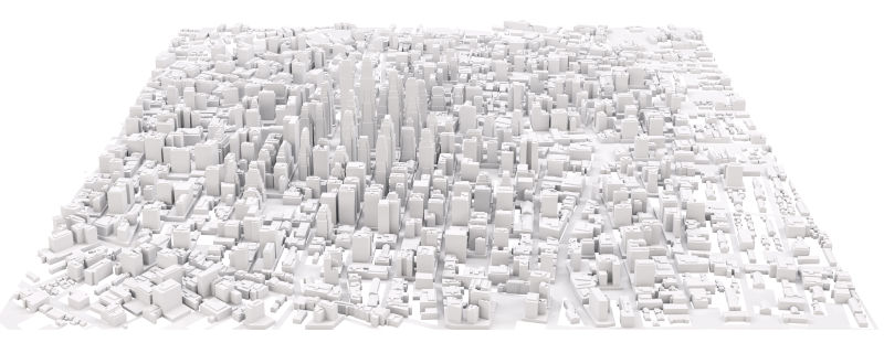长方形的3d城市空白模型