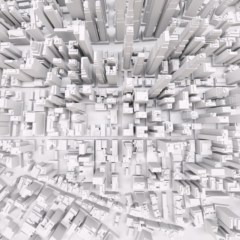 精细的3d城市空白模型