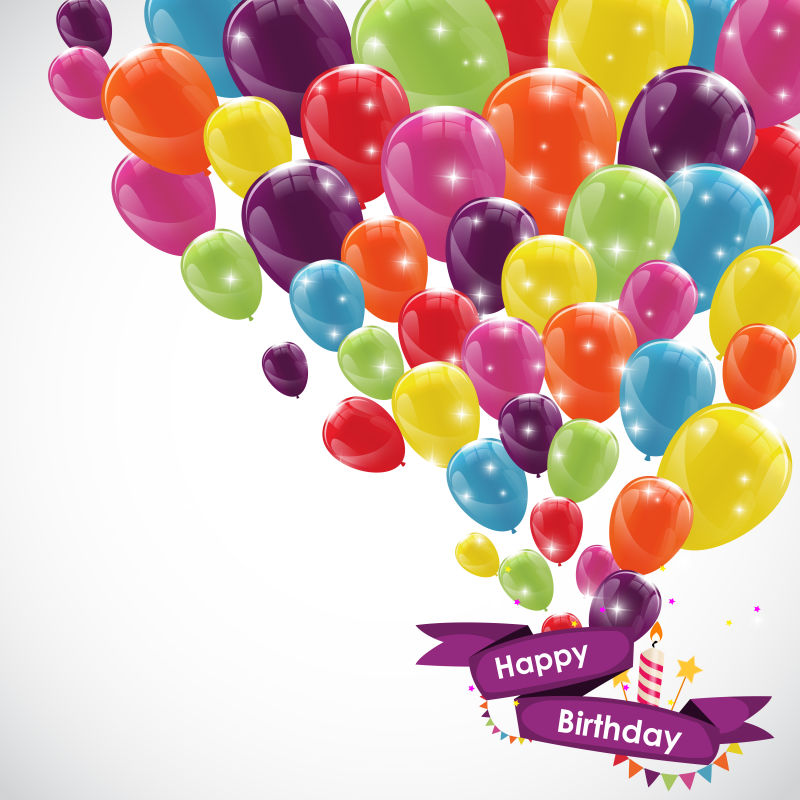 彩色的生日气球插图设计
