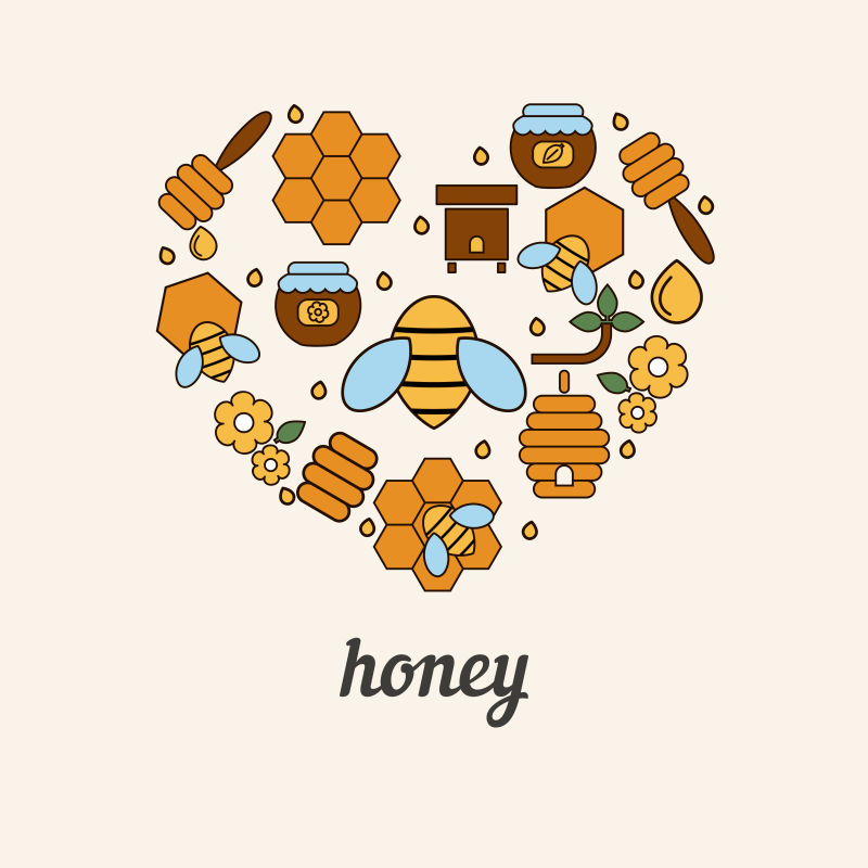 创意矢量蜂蜜插图元素设计