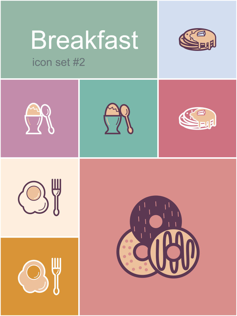矢量的早餐食物图标设计