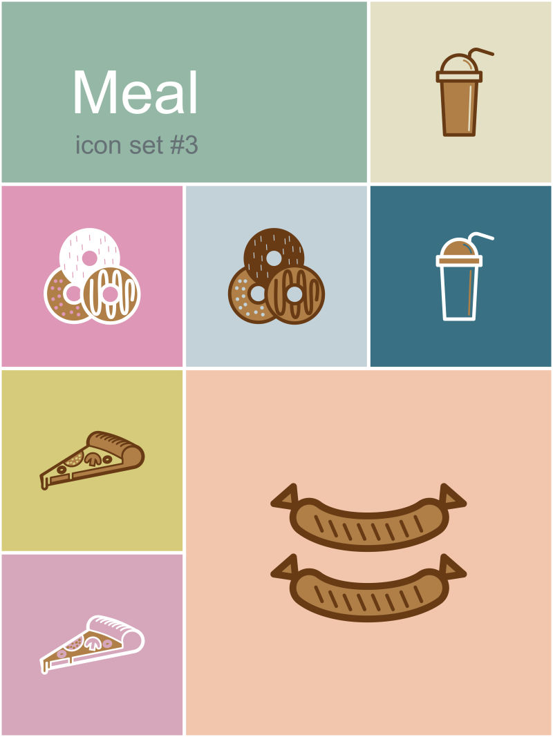 矢量的食品和餐馆图标设计