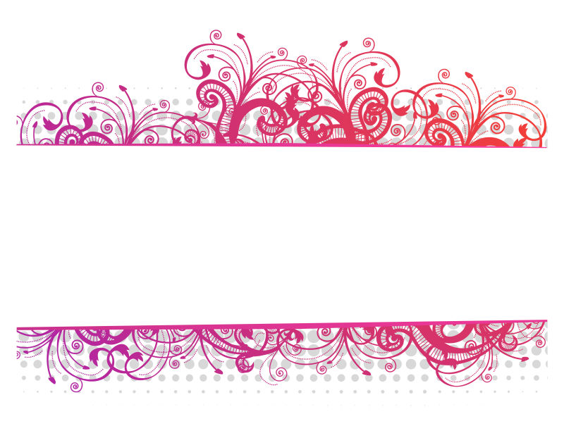 粉色花纹边框矢量设计
