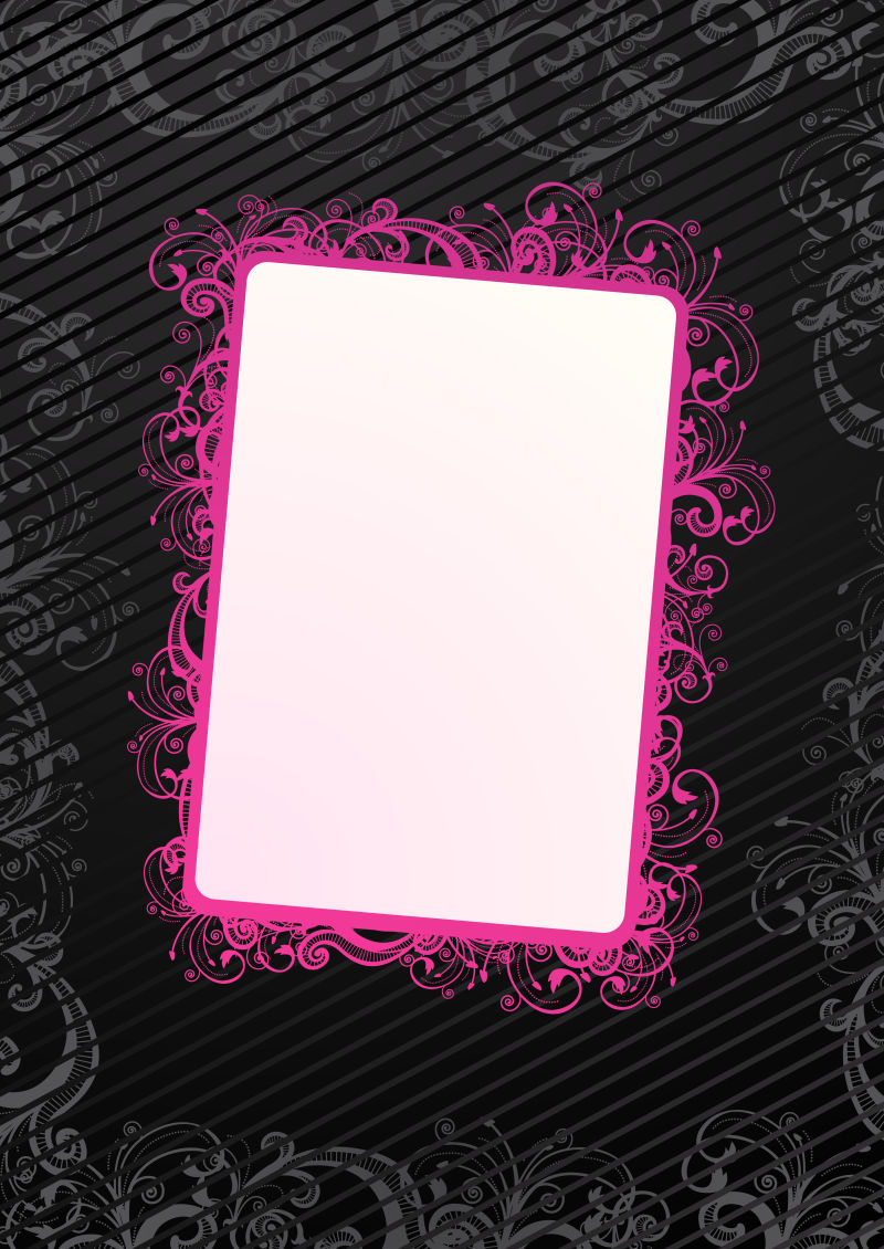 粉色矩形边框矢量设计