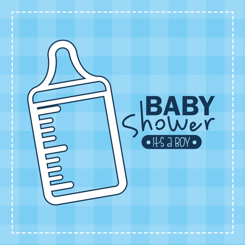 创意矢量婴儿沐浴概念的卡片插图