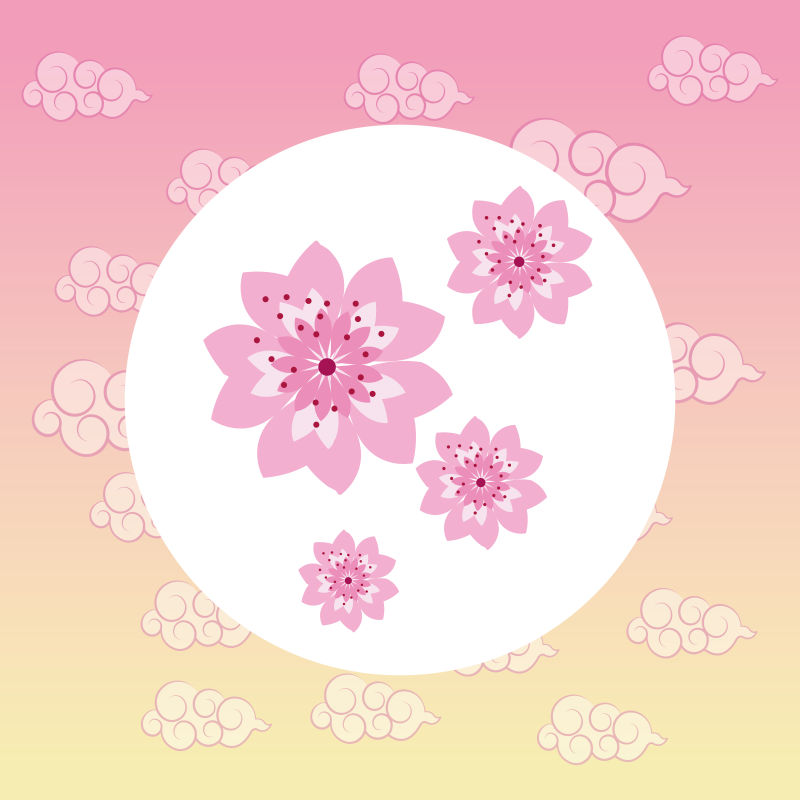 矢量的日本樱花插图