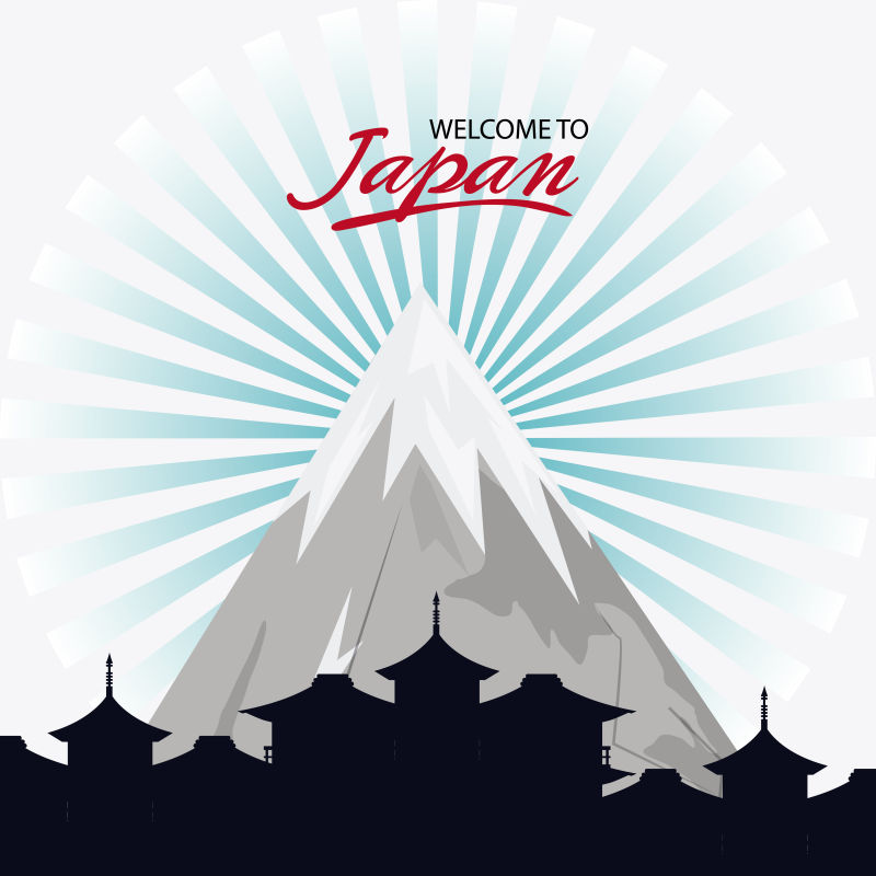 矢量的日本富士山插图
