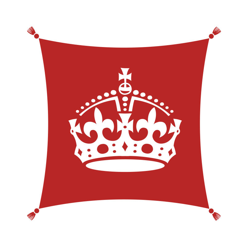 王冠符号的垫子矢量插图