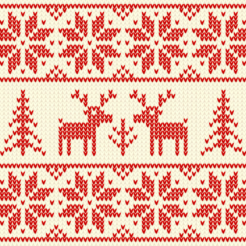 创意矢量圣诞节风格的针织纹理设计