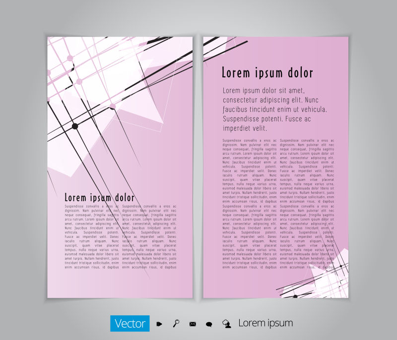 创意失量粉色现代风格的杂志版面设计