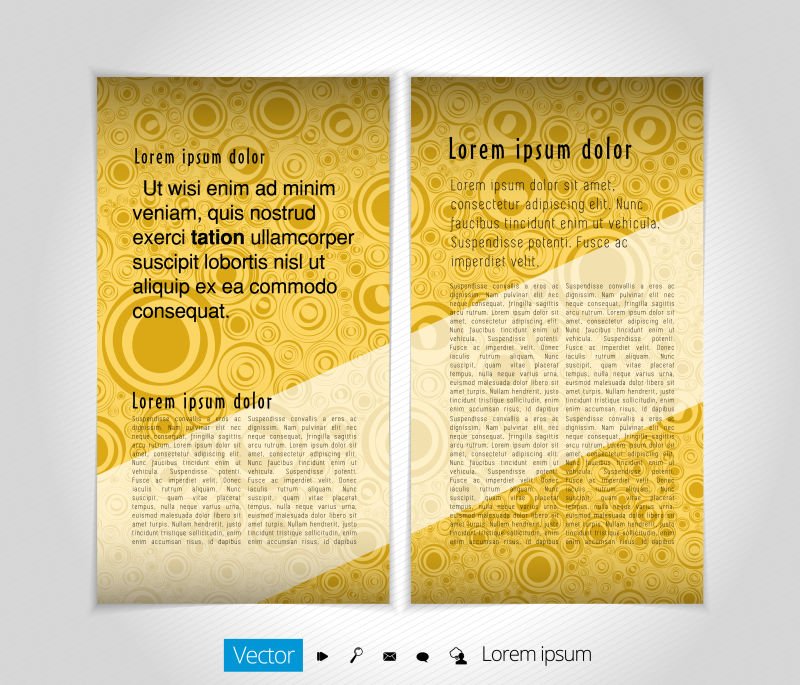 创意矢量抽象黄色的杂志版面设计