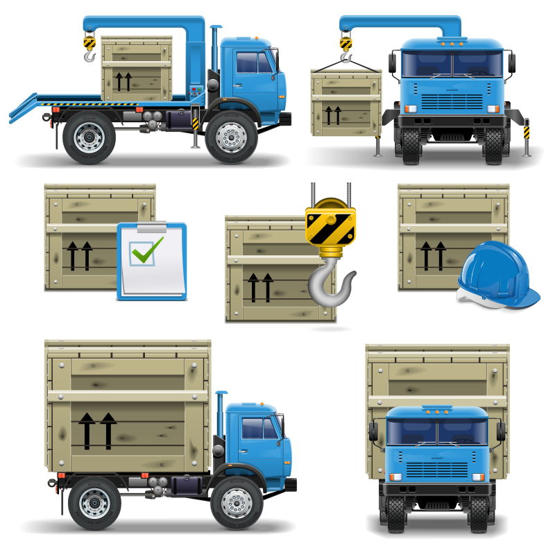 创意矢量货车概念的插图