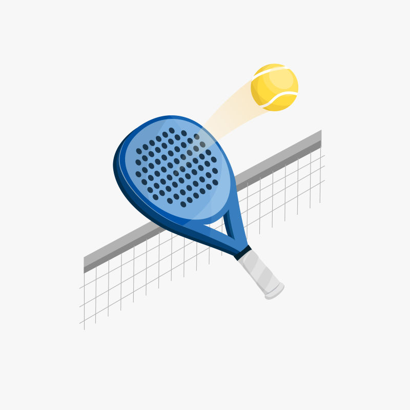 网球球拍矢量插图