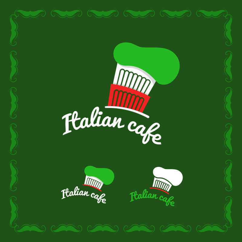意大利咖啡馆标志矢量设计